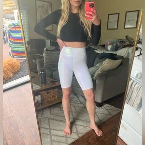 Carbon 38 bike shorts. White. 8” inseam. Size small. NWT.